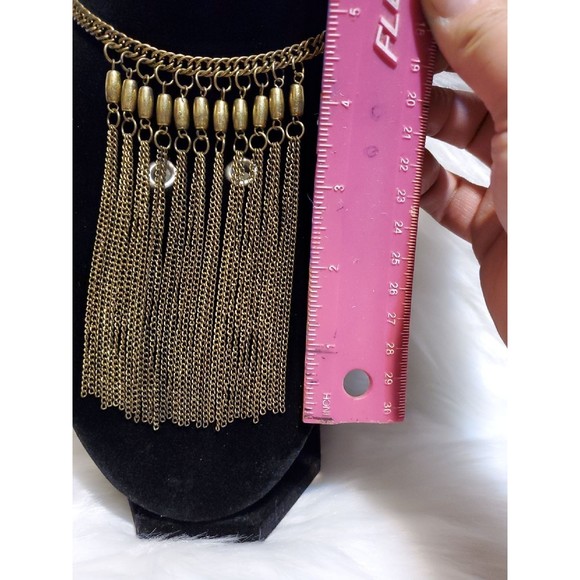 Fringe waterfall Statement Necklace - Picture 4 of 6